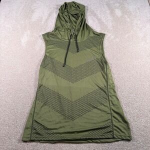 Neleus Sleeveless Hoodie Mens Medium Green Geometric Performance Gym Tank Top